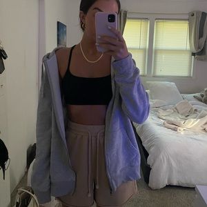 Gray zip up hoodie